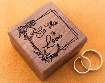 5th Anniversary Gift- 5 Years- Wood Anniversary Gift- Custom Wood Ring Box - 5th Anniversary Gift Idea- Engraved Wood Ring Box