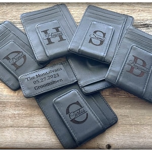 Juego de clips de dinero para padrinos de boda de 6, regalo de boda personalizado, regalo de fiesta de bodas, regalo de padrinos, clip de dinero de cuero, regalo de padrino, regalo de papá