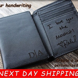 Cartera personalizada para hombre, idea de regalo para el Día del Padre, cartera triple para hombre, cartera para hombre, regalo para papá, cartera de cuero para hombre, cartera de cuero para hombre