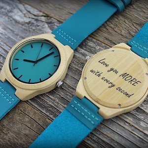 5th Anniversary Gift - Gifts for Men - Groom Gift - Engraved Mens Wood Watch - Valentines gift - Husband Gift - Father of the Bride