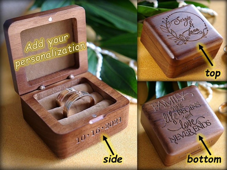 Custom Ring Box Wood Wedding Ring Box Engagement Ring Box Etsy