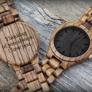 Gifts for Fathers Day Gift for Him Birthday Gift Dad Gift from Daughter,Father of the Bride Gift,Father of the Groom Men Wood watch image 4