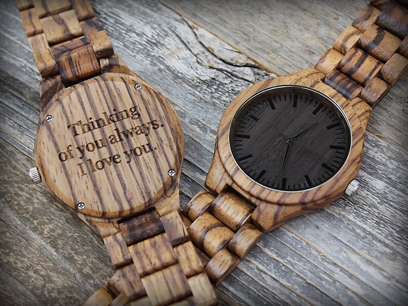 Gifts for Fathers Day Gift for Him Birthday Gift Dad Gift from Daughter,Father of the Bride Gift,Father of the Groom Men Wood watch image 4