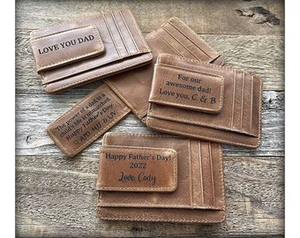 Personalized Leather Slim Wallet: RFID Minimalist Card Holder