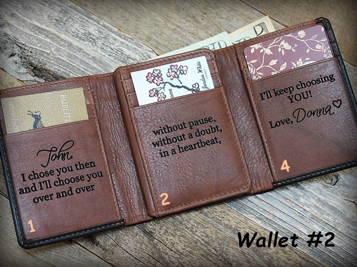 Personalized Mens Wallet Trifold Mens Wallet Leather Etsy