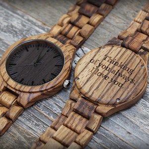 Gifts for Fathers Day Gift for Him Birthday Gift Dad Gift from Daughter,Father of the Bride Gift,Father of the Groom Men Wood watch image 1