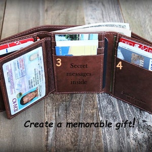 personalized trifold wallets for husband