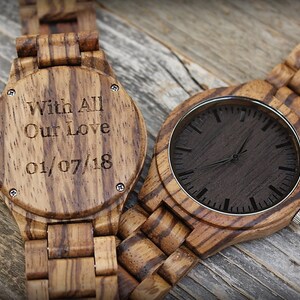 Gifts for Fathers Day Gift for Him Birthday Gift Dad Gift from Daughter,Father of the Bride Gift,Father of the Groom Men Wood watch image 6