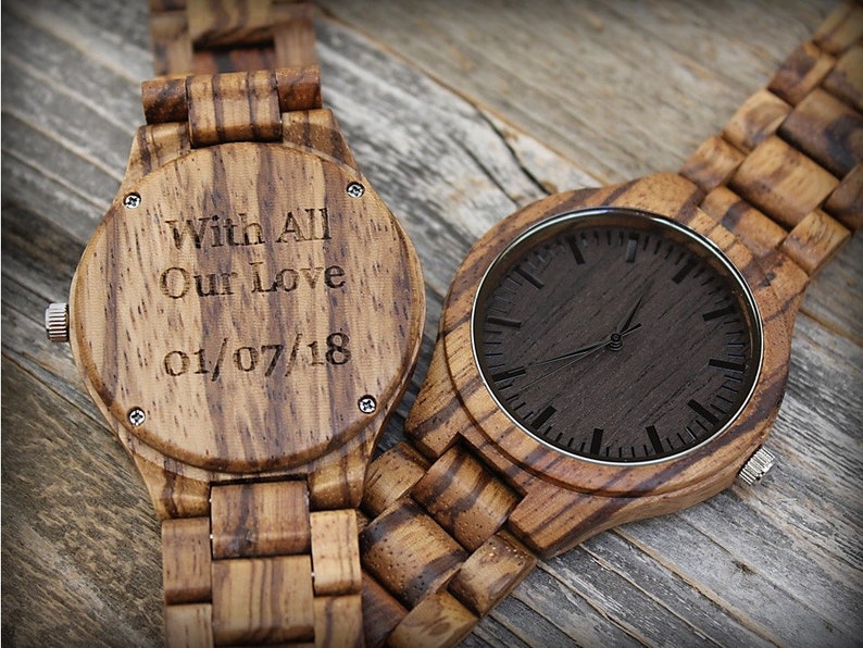 Gifts for Fathers Day Gift for Him Birthday Gift Dad Gift from Daughter,Father of the Bride Gift,Father of the Groom Men Wood watch image 6