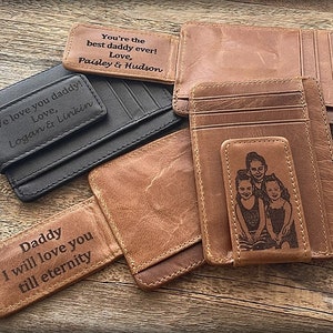 Regalo para papá, regalo del Día del Padre, regalo para novio, regalo del Día del Padre para esposo, billetera personalizada para hombre, billetera de cuero, billetera de cuero para hombre