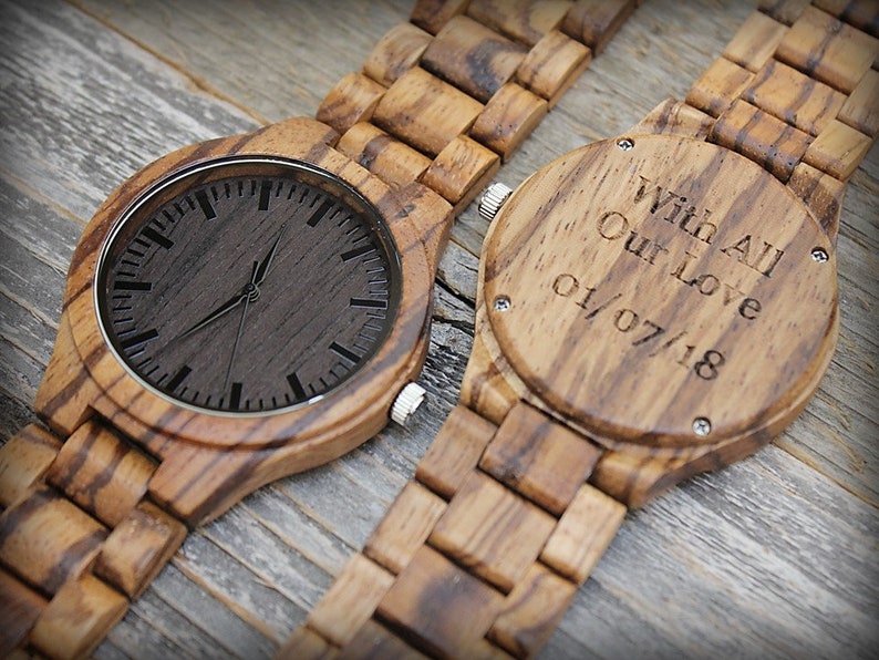 Gifts for Fathers Day Gift for Him Birthday Gift Dad Gift from Daughter,Father of the Bride Gift,Father of the Groom Men Wood watch image 9