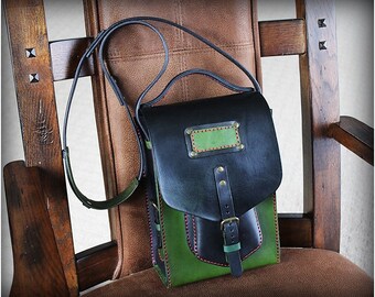 Handmade Unique Leather Bag Crossbody Bag Gift For Her/Him Anniversary Gift Travel Gift Personalized Leather Unisex Christmas Gift