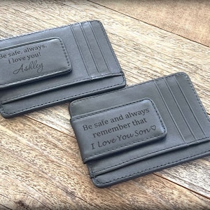 Idea de regalo de San Valentín, clip de dinero personalizado, clip de dinero de cuero, clip de dinero grabado, billetera con clip de dinero, regalo personalizado, clip de dinero personalizado