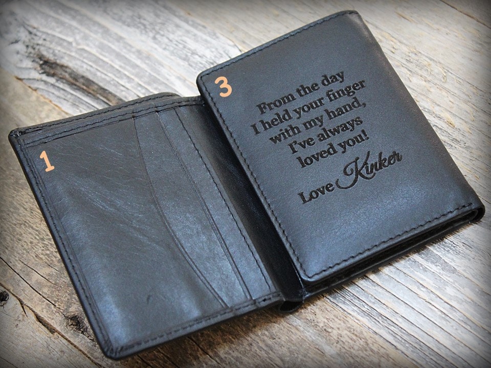 Personalized Trifold Leather Wallets For Men | SEMA Data Co-op