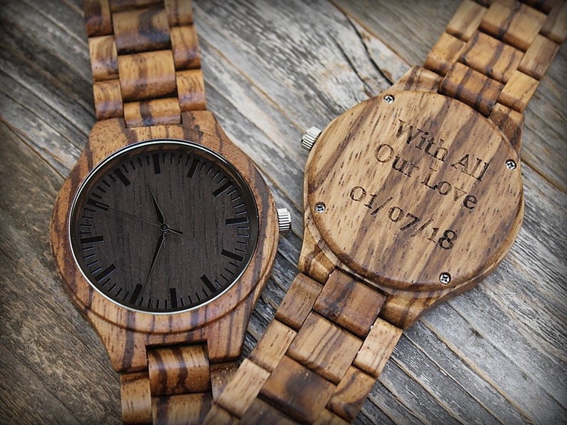 Gifts for Fathers Day Gift for Him Birthday Gift Dad Gift from Daughter,Father of the Bride Gift,Father of the Groom Men Wood watch image 3