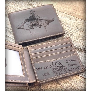 Regalo del Día del Padre para tu Esposo, Regalo para tu Esposo, Billetera Personalizada, Billetera de Cuero para Hombre, Billetera Plegable, Regalo para Él, Regalo para tu Padre, Regalo de Boda