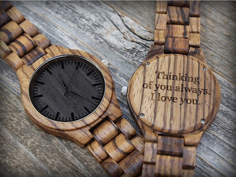 Gifts for Fathers Day Gift for Him Birthday Gift Dad Gift from Daughter,Father of the Bride Gift,Father of the Groom Men Wood watch image 7