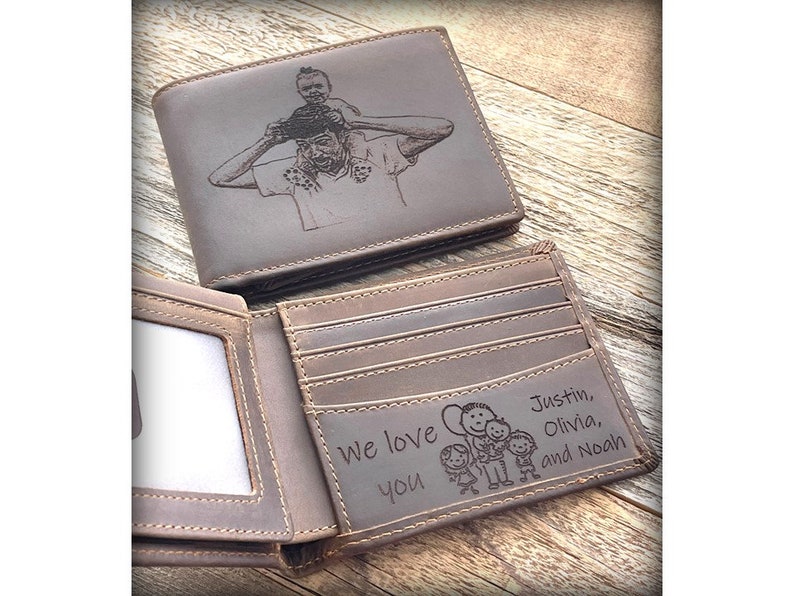 Personalized Mens Wallet Trifold Mens Wallet Leather Wallet Etsy