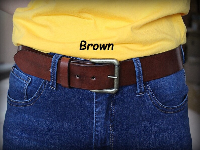 HANDPAINTED ITALIAN FULL GRAIN LEATHER BELT BROWN HANDPAINTED ITALIAN FULL GRAIN LEATHER BELT BROWN