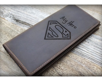 Fathers Day gift, Mens Long Leather Wallet, Mens Long Wallet, Personalized Long Wallet, Long Bifold Wallet, Tall Wallet, Mens Leather Wallet