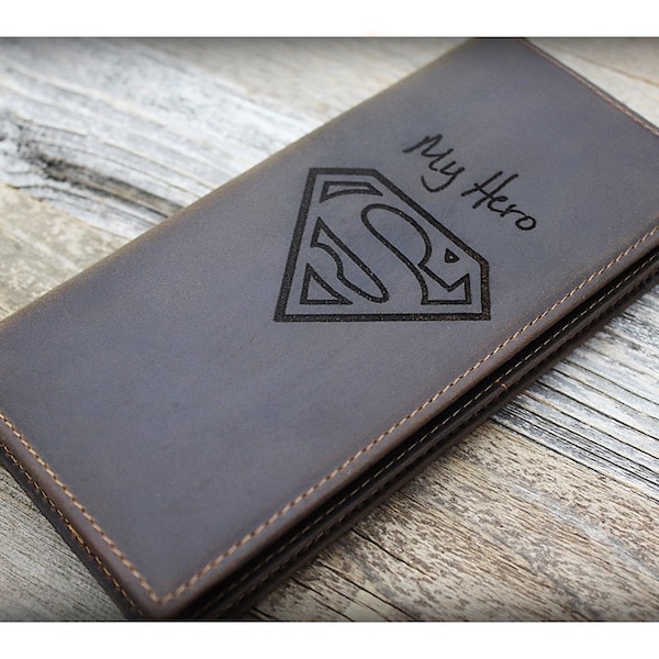 Fathers Day gift, Mens Long Leather Wallet, Mens Long Wallet, Personalized Long Wallet, Long Bifold Wallet, Tall Wallet, Mens Leather Wallet