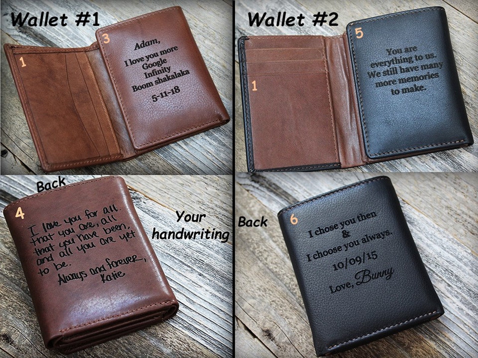 Personalized Mens Wallet Trifold Mens Wallet Leather Etsy