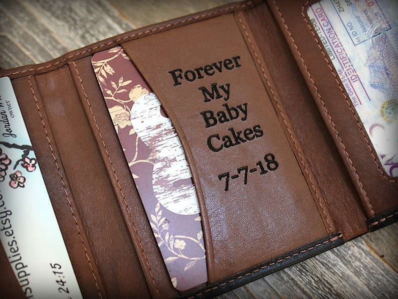 Personalized Mens Wallet Anniversary Gift Gift for Groom from Bride Leather Wallet -RFID Wallet BlkTof Gift for Man 9th Anniversary