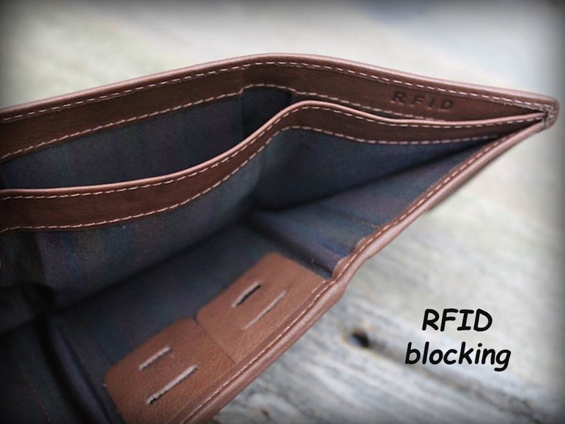 Personalized Mens Wallet Anniversary Gift Gift for Groom from Bride Leather Wallet -RFID Wallet BlkTof Gift for Man 9th Anniversary