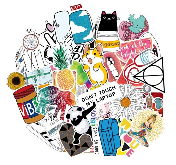 Waterproof 46-Pack Vinyl Sticker Bomb Trendy Lifestyle Decal | Etsy