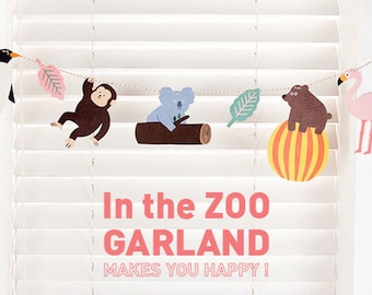 In the Zoo Garland Banner Home Decoration Colorful and Playful Paper Banner