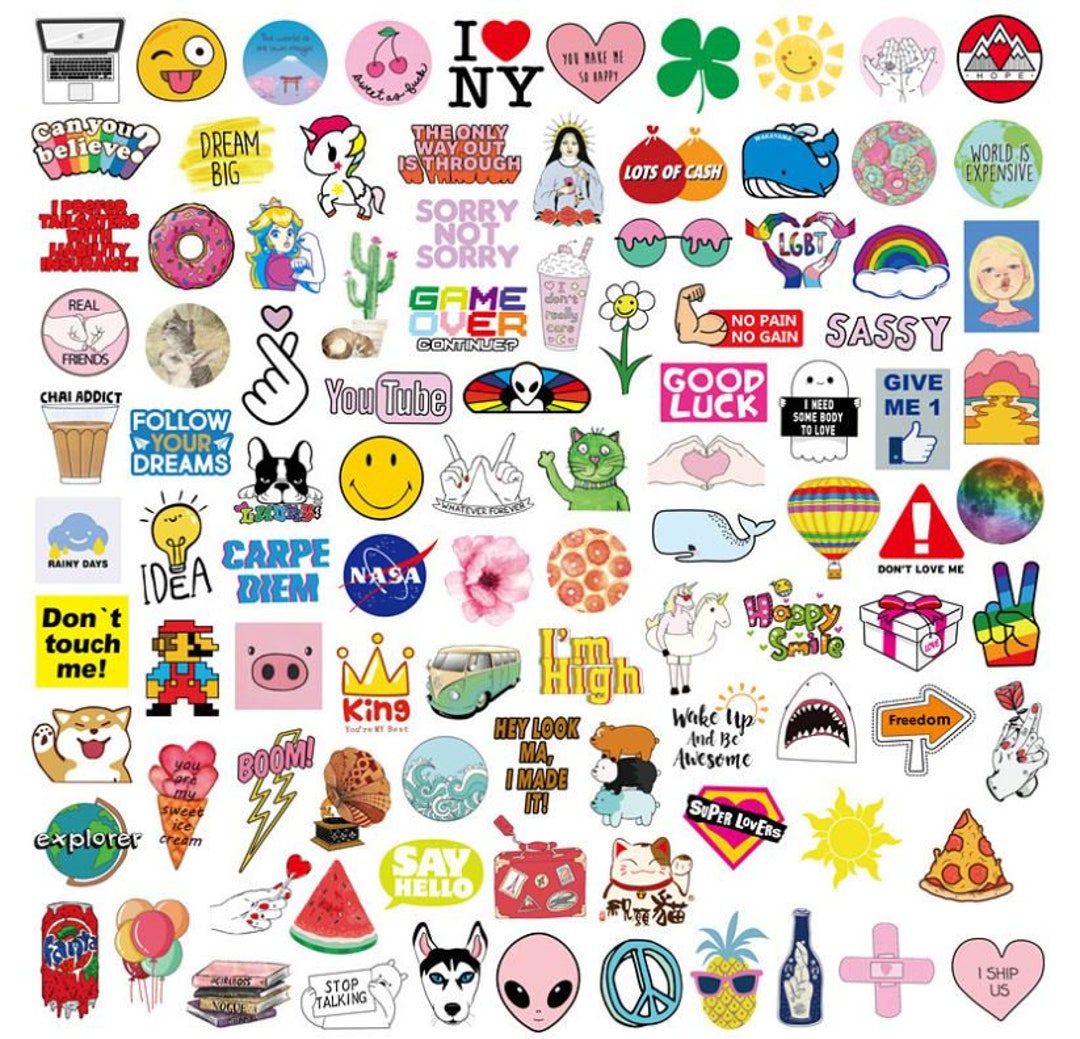 Waterproof 100-pack Vinyl Sticker Bomb Trendy Lifestyle Decal Graffiti ...