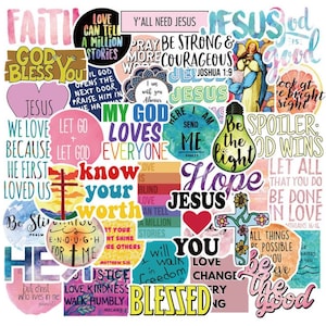 Inspirational Waterproof 50-Pack Vinyl Sticker Bomb Christian Decal Graffiti Roll Mix Water Bottle Car Skateboard Laptop Luggage