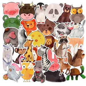Ink Painting Animal THEME Waterproof 50-Pack Vinyl Sticker Bomb Decal Graffiti Roll Mix Water Bottle Car Skateboard Laptop Luggage