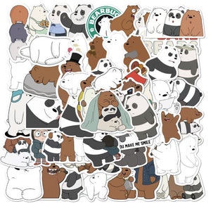 Cute Bear Waterproof 50-Pack Vinyl Sticker Bomb Decal Graffiti Roll Mix Water Bottle Car Skateboard Laptop Luggage