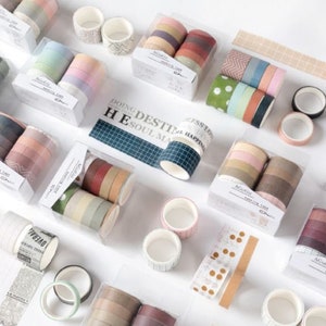Bellissimo nastro washi di carta assortito in stile giapponese Kyoto, confezione da 10 rotoli, facile da strappare, ecologico