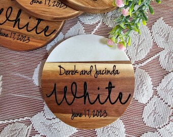 Wedding coasters, personalized wedding gift, marble wooden coasters, gift for couple, wedding , home decor, custom engraved gift, coasters