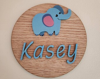 Baby Name wood sign, newborn baby, hospital sign, baby decor, 3D wood sign, baby decor, wood sign, birch wood, laser cut, baby animals