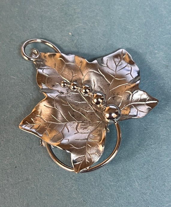 Sterling Silver Leaf Brooch/Pin 7g