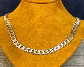 Sterling Silver Italy Made Cuban Link Chain Necklace 41.7g 20'' Long