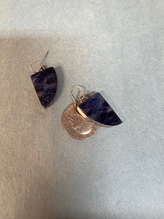 Sterling Silver Blue Agate Dangle/Drop Earrings 1… - image 5