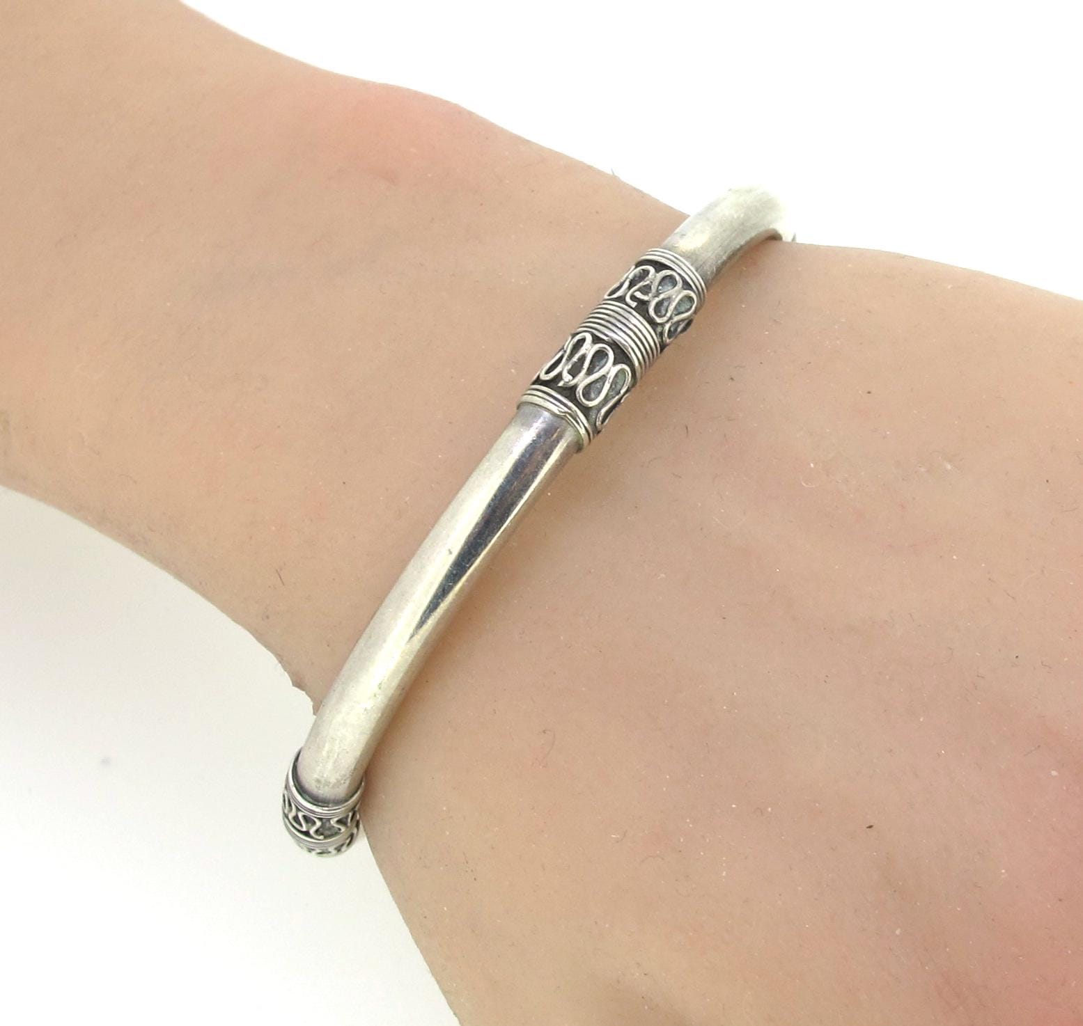 Sterling Silver Bangle America Native Twisted Wire Deco