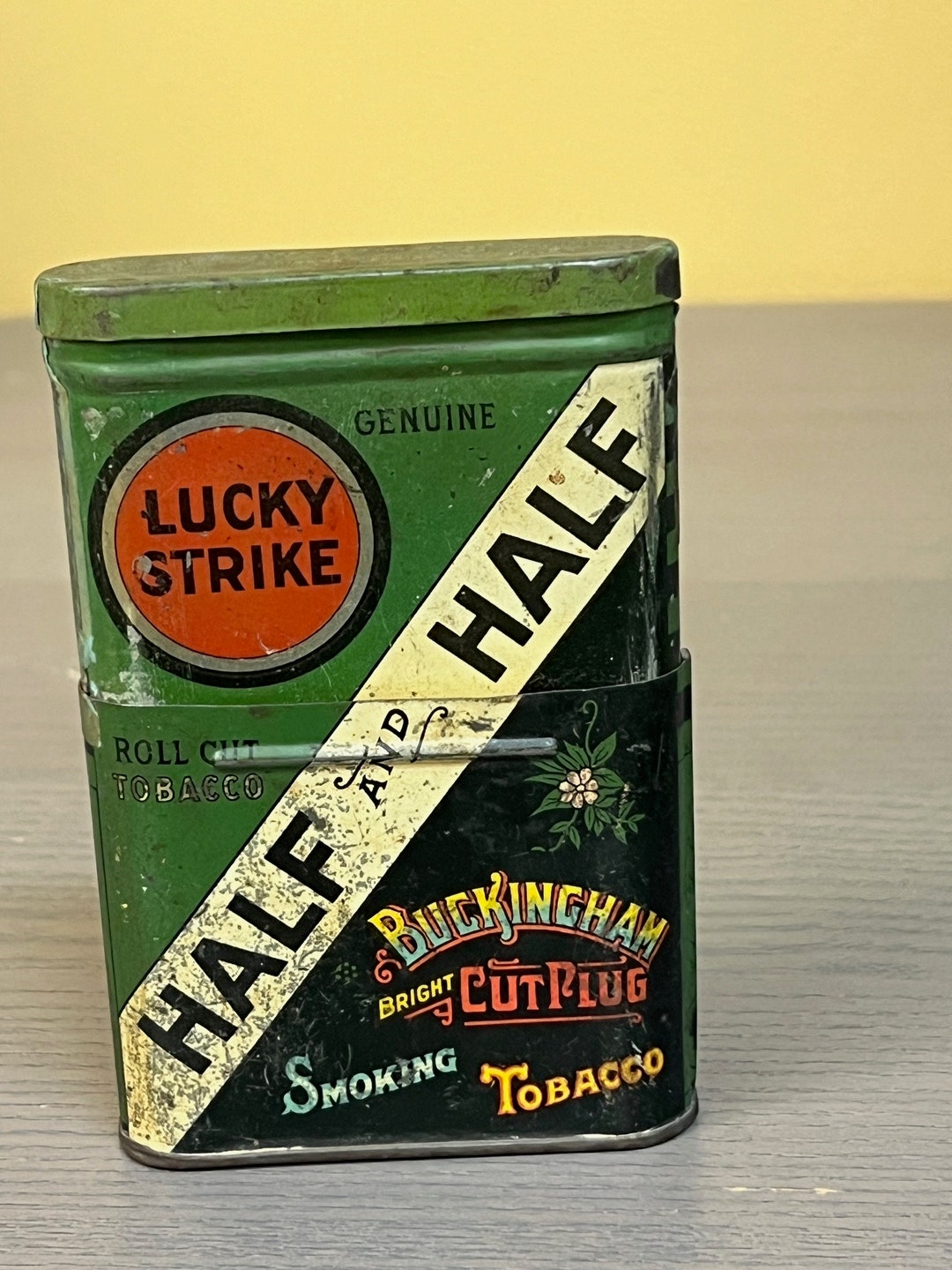 Vintage Lucky Strike Half and Half Tobacco Tin 1930 Etsy