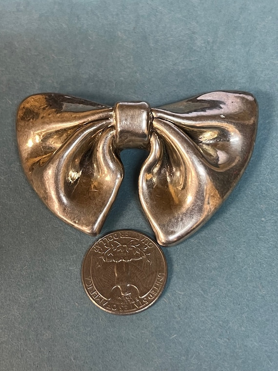 Sterling Silver Bow Brooch 23.3g