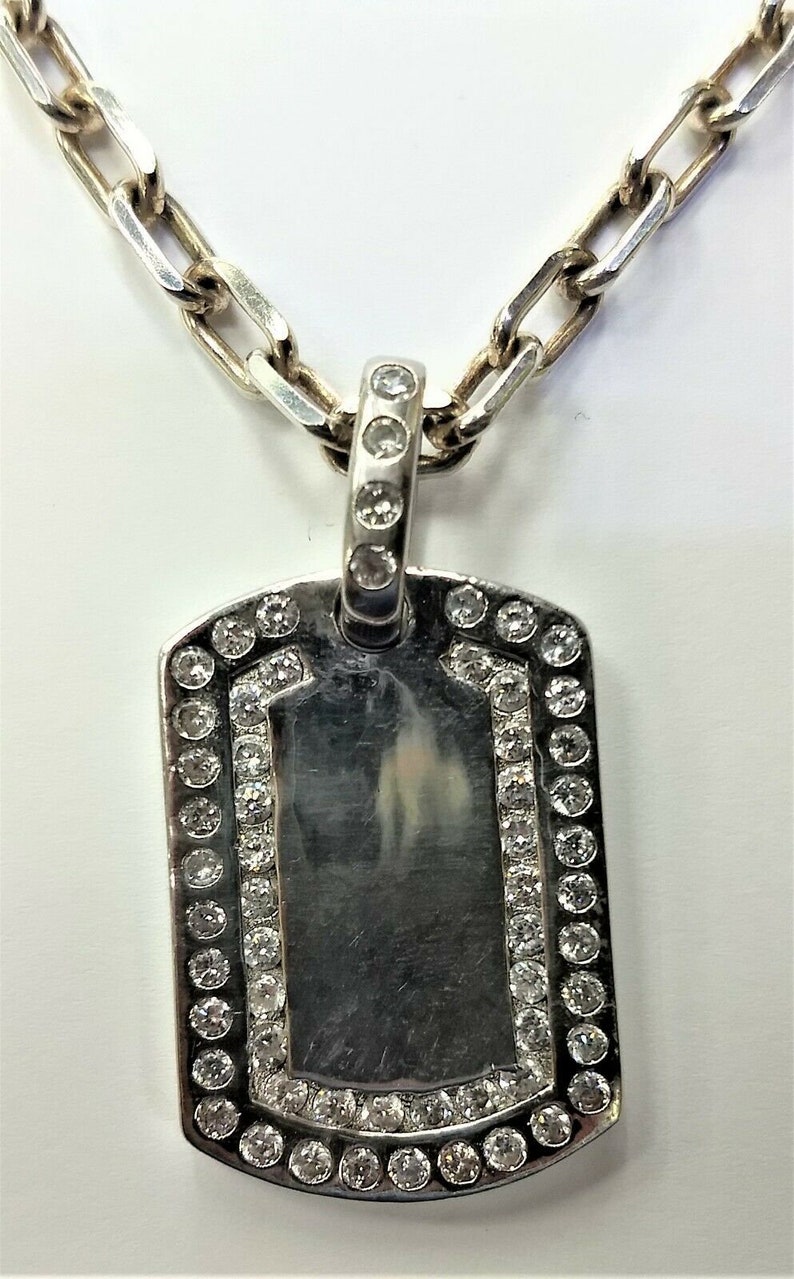 Cool Sterling Silver Junk Yard Dog Chain & Dog Tag With Etsy