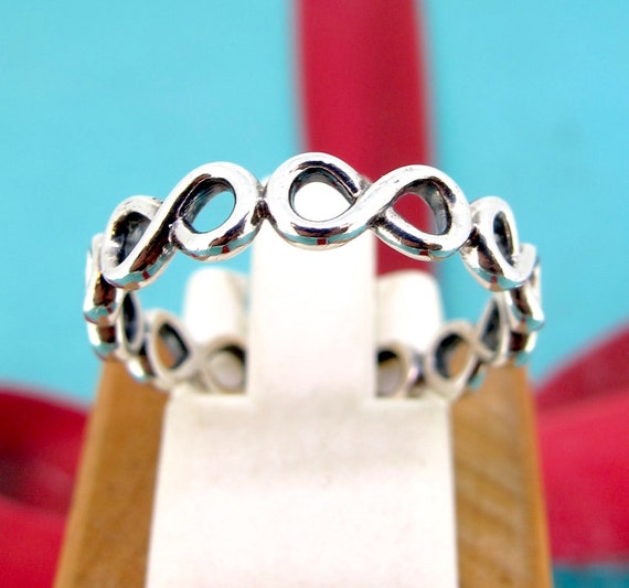 PANDORA ALE S925 Sterling Silver Infinity Sign Band Ring Size 8.5 58 Etsy Canada