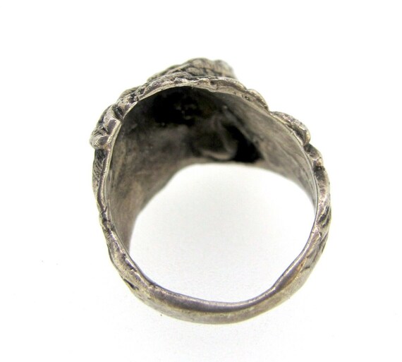 Vintage Sterling Silver Eagle Head Ruby Eyes Ring… - image 9