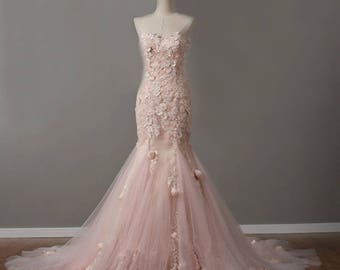 Blush wedding dress Etsy