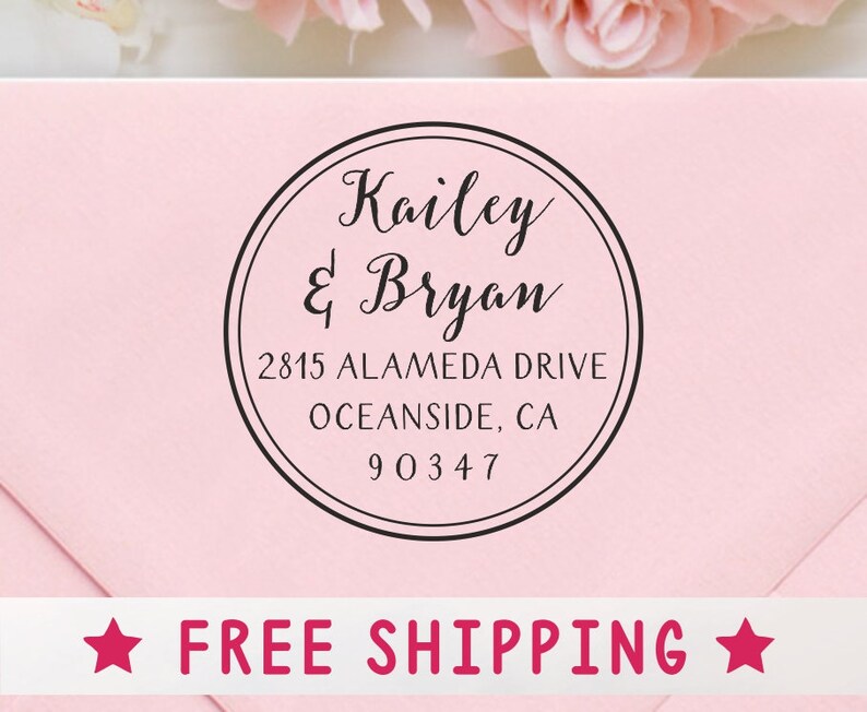 Return Address Stamp Round Address Stamp Self Inking Etsy