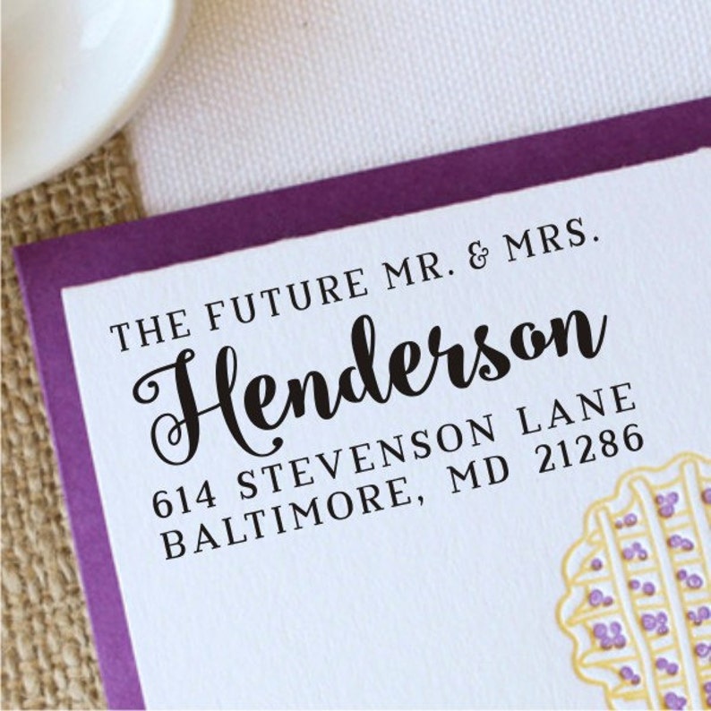 Future Mr And Mrs Stamp Personalized Mr And Mrs Rubber Stamp Etsy