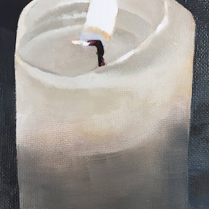 spiritual art 5x7 original oil on canvas, candle painting,candle artwork